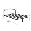 Queen Bed Base Frame Black Metal Platform Mattress Foundation with Storage Headboard Footboard 