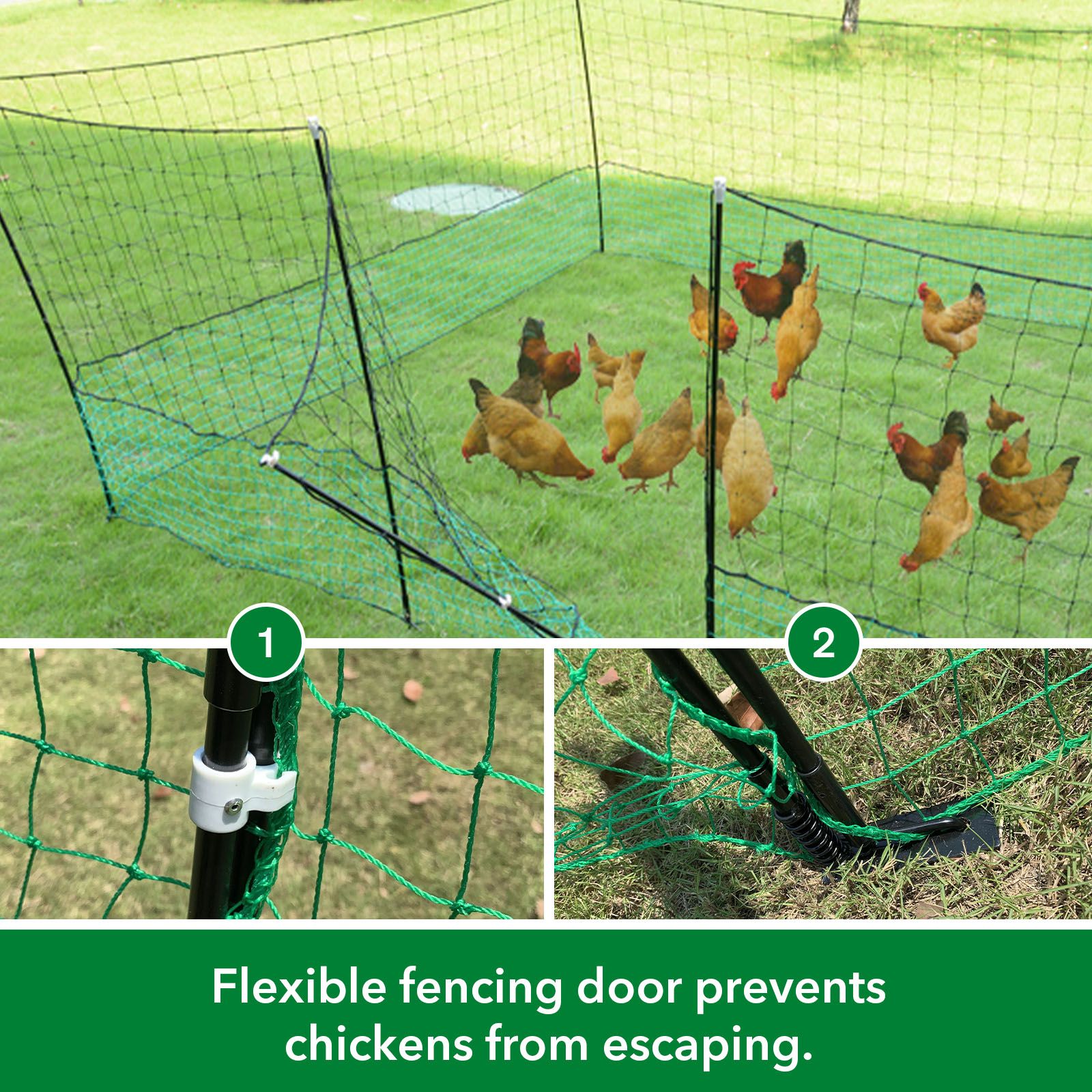 Chicken Coop Run Pen Cage Hen Chook House Fence Enclosure Poultry Mesh 