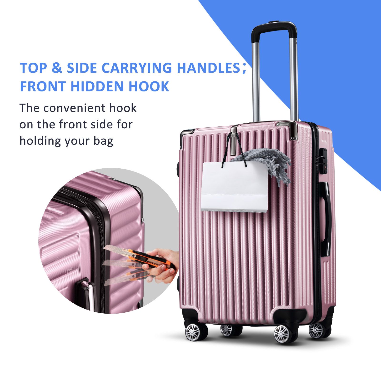 4 Piece Luggage Set Carry On Traveller Suitcases Hard Shell Rolling ...