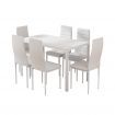 Artiss Dining Chairs and Table Dining Set 6 Chair Set Of 7 White