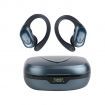 Wireless Headphones, Bluetooth 5.3 Headphones,HD Stereo Audio LED Display, IPX7 Waterproof Earbuds with Ear Hooks(Blue or Black)