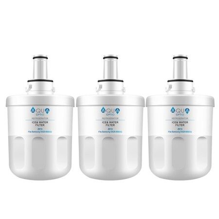 Aqua Optio Replacement Refrigerator Water Filter for Samsung DA29-00003B DA2900003G Water Filter, HAFCU1 Replacement, 3-Pack