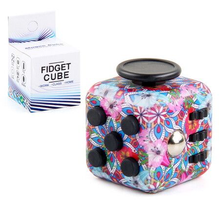Fidget Cube, Release Stress Cube  Pressure-Relieving Toy for Adults and Children  Flowers Pattern (Relief Cube)