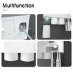 Toothbrush Holders for Bathrooms,3 Cups Toothbrush Holder Wall Mounted with Toothpaste Dispenser,Large Capacity Tray,Cosmetic Drawer and 6 Brush Slots with Cover Tooth Brush Holder