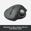 Wireless Trackball Mouse Adjustable Ergonomic Control Move Text/Images/Files Between 2 Windows Graphite - Black