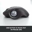 Wireless Trackball Mouse Adjustable Ergonomic Control Move Text/Images/Files Between 2 Windows Graphite - Black