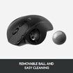 Wireless Trackball Mouse Adjustable Ergonomic Control Move Text/Images/Files Between 2 Windows Graphite - Black