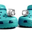 2pcs Crocs Shoes Headlights, Crocs Shoes Flashlights for Sandals, Headlamps Silver