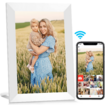10.1 Inch WiFi Digital Picture Frame,IPS Touch Screen Smart Cloud Photo Frame with 16GB Storage,Easy Setup to Share Photos or Videos via Frameo APP,Auto-Rotate,Wall Mountable (White)