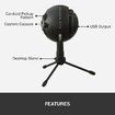 Blue Snowball iCE USB Microphone for PC Mac Gaming Recording Streaming Podcasting Adjustable Desktop Stand and USB cable-Black