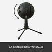 Blue Snowball iCE USB Microphone for PC Mac Gaming Recording Streaming Podcasting Adjustable Desktop Stand and USB cable-Black