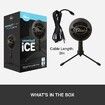 Blue Snowball iCE USB Microphone for PC Mac Gaming Recording Streaming Podcasting Adjustable Desktop Stand and USB cable-Black