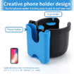 Stroller Cup Holder with Phone Holder,Bike Cup Holder,2-in-1 Universal Cup Phone Holder for Stroller,Bike,Wheelchair,Walker,Scooter (Sky Blue)