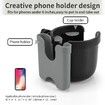 Stroller Cup Holder with Phone Holder,Bike Cup Holder,2-in-1 Universal Cup Phone Holder for Stroller,Bike,Wheelchair,Walker,Scooter (Grey)