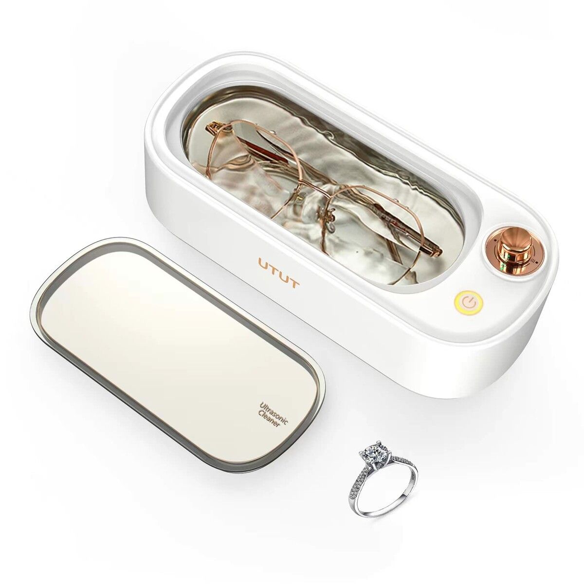 Ultrasonic Jewelry Cleaner,Portable 48KHz Ultrasonic Cleaner with 4 Modes for Eye Glasses,Watch Strap,Earrings,Ring,Necklaces,Razors(400ml)
