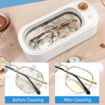 Ultrasonic Jewelry Cleaner,Portable 48KHz Ultrasonic Cleaner with 4 Modes for Eye Glasses,Watch Strap,Earrings,Ring,Necklaces,Razors(400ml)
