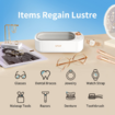 Ultrasonic Jewelry Cleaner,Portable 48KHz Ultrasonic Cleaner with 4 Modes for Eye Glasses,Watch Strap,Earrings,Ring,Necklaces,Razors(400ml)