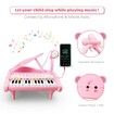 Mini Piano Toy Keyboard for Kids Birthday Gift Age 1+ Pink 24 Keys Toddler Piano Music Toy Instruments with Microphone-Pink