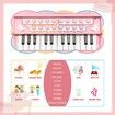 Mini Piano Toy Keyboard for Kids Birthday Gift Age 1+ Pink 24 Keys Toddler Piano Music Toy Instruments with Microphone-Pink