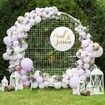 Round Backdrop Stand Arch Hoop Mesh Wedding Party Photo Metal Frame Circle Balloon Flower Decoration Holder 2M White