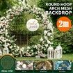 Round Backdrop Stand Arch Mesh Hoop Wedding Photo Party Metal Frame Circle Balloon Flower Decoration Holder 2M Gold