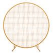 Round Backdrop Stand Arch Mesh Hoop Wedding Photo Party Metal Frame Circle Balloon Flower Decoration Holder 2M Gold