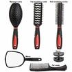 5 Pcs Professional Hair Comb Set Salon Barber Shop Mirror and Stand Combs Kit for Women Men