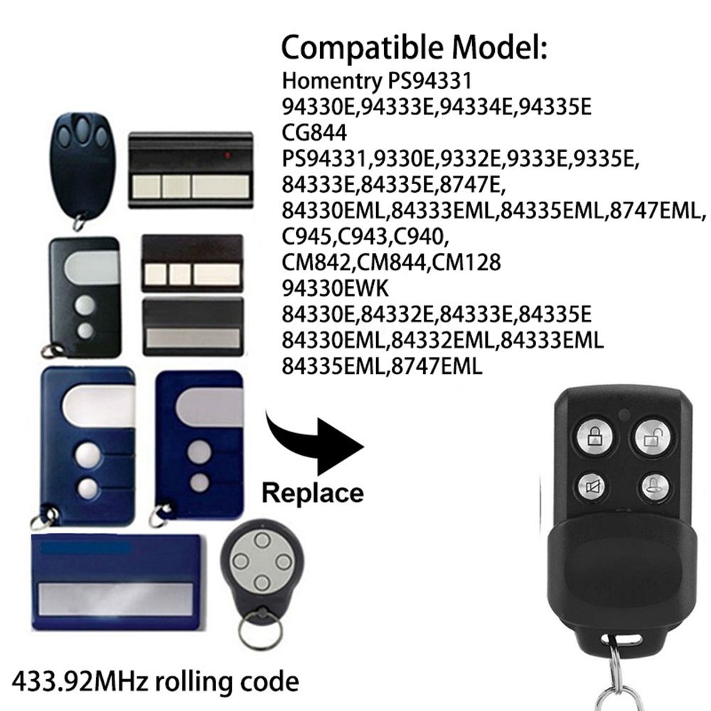 Universal Garage Door Remote for Liftmaster 94335E garage remote control Chamberlain Motorlift 1A6518 1A5639-7 84335E 84335EML gate door opener