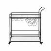 Bar Cart Black Wine Coffee Trolley Serving Drinks Liquor Tea Cocktail Alcohol Beverage Whiskey Rolling Mobile Bottle Glass Holder Home Storage