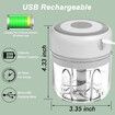 Electric Mini Garlic Chopper,250ML USB Mini Food Chopper Garlic Mincer,Vegetable Chopper,Onion Chopper,Portable Small Food Processor for Garlic,Ginger,Chili,Vegetables (White,250ml)