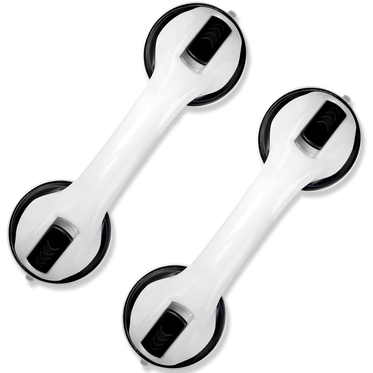Shower Handle 12 inch Grab Bars,Shower Handle with Strong Hold Suction Cup Grip Grab in Bathroom Bath Handle Grab Bars (2 Pack Black)