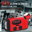 Emergency Hand Crank Radio with LED Flashlight and 2000mAh Power Bank Phone Charger, USB Charged And Solar Power for Camping