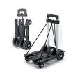 Foldable Hand Truck Luggage Cart 4 Wheels Transportation Trolley Aluminum Alloy Portable for Shopping Travel Compact Light Weight