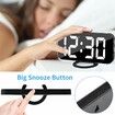 Digital Alarm Clock Large Mirror Display Surface LED Clocks with Dual USB Charger PortsRoom Wall Decor for Bedrooms-Black