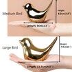 Small Birds Statues Gold Home Decor Modern Style Figurine Decorative Ornaments for Living Room Office Desktop Cabinets