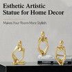 Resin Thinker Statue Gold Decor Abstract Bookshelf Sculpture for Office Book Shelf Gold Figurines Accents-3 Pack