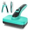 Pet Cleaning Slicker Brush for Shedding Long Short Haired, Safe Painless Bristles , Sit For All Size Pet, With Comb and Nail Clippers included