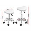 Artiss 2X Saddle Salon Stool Swivel Barber Hair Dress Chair Hydraulic Lift White