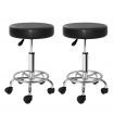 Artiss 2X Salon Stool Round Swivel Barber Hair Bar Stools Hydraulic Lift Black