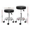 Artiss 2X Salon Stool Round Swivel Barber Hair Bar Stools Hydraulic Lift Black