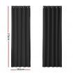 Artiss 2X Blockout Curtains Eyelet 180x213cm Black