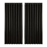 Artiss 2X Blockout Curtains Eyelet 300x230cm Black Shine