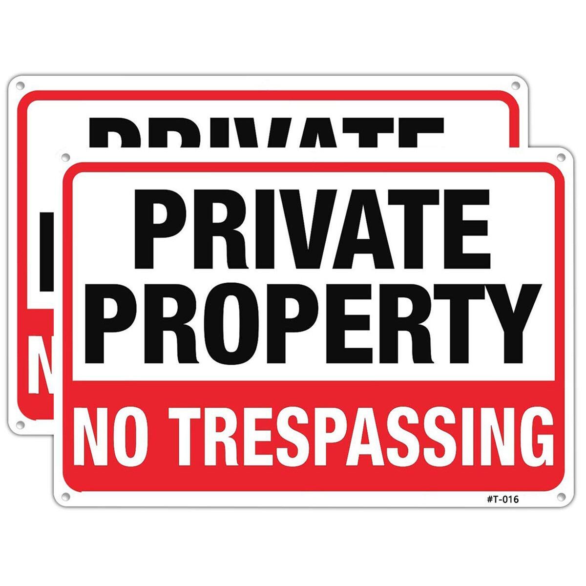 Large Private Property No Trespassing Sign14"x10" Rust Free Aluminum,UV Ink Printing,Durable/Weatherproof Up to 7 Years Outdoor for Home (2-Pack)