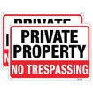 Large Private Property No Trespassing Sign14"x10" Rust Free Aluminum,UV Ink Printing,Durable/Weatherproof Up to 7 Years Outdoor for Home (2-Pack)