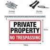 Large Private Property No Trespassing Sign14"x10" Rust Free Aluminum,UV Ink Printing,Durable/Weatherproof Up to 7 Years Outdoor for Home (2-Pack)