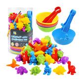 Dinosaur Toy Sets for Counting with Sorting Bowls, Activities for Math Color Sorting, Educational Toy Sets for Kids Ages 3 and Up