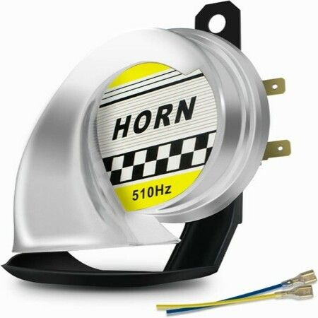 12V Car Horn, 130DB Super Loud Snail Horn for Motorcycle Auto Car Scooter Silver