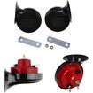 300db car horn 12v waterproof double horn for trucks ships 2 pcs (red)