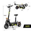 Off Road Electric Scooter E-scooter Auswheel Motorised Foldable Bike Commuting Vehicle 1600W with Seat Disc Brake