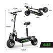 Off Road Electric Scooter E-scooter Auswheel Adults Folding Motorised Commuting Vehicle 500W with Seat Disc Brake  Black Grey